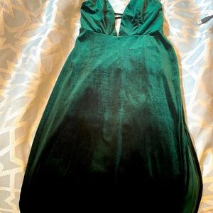 Green velvet dress